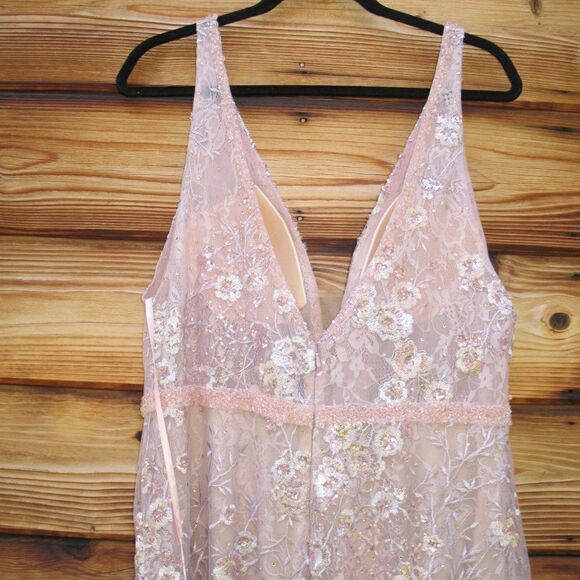 Mac Duggal 67481 Womens Floral Embellished Sleeveless Plunge Neck Gown Dress - Picture 13 of 15